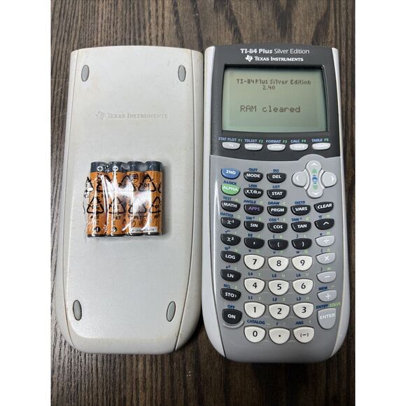 TI-84 Plus Silver Edition Gray Graphing Calculator W/ Batteries Tested Works A6 - Picture 1 of 12